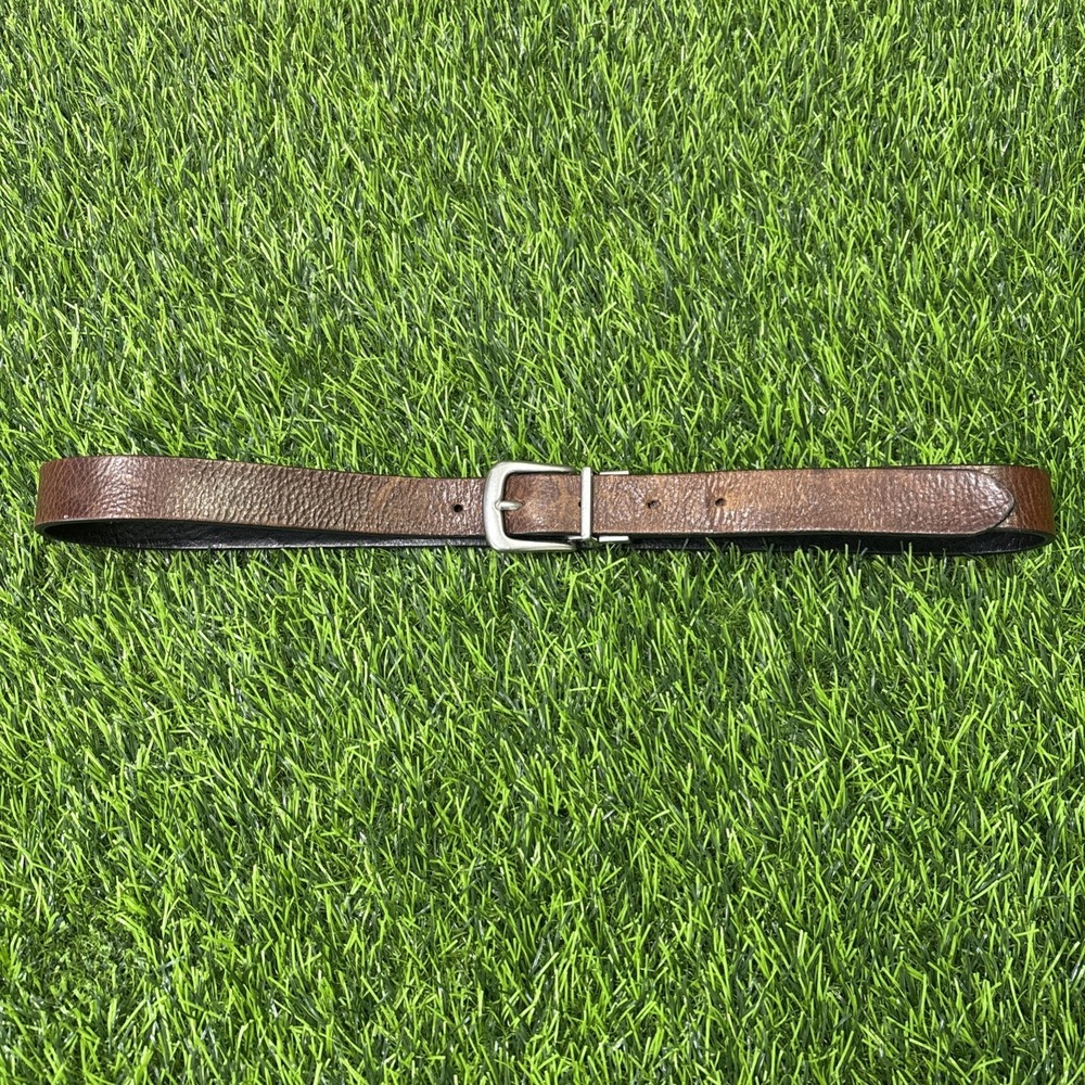 Womens Faux Leather Belt Brown Minimalist Classic Size M Simple Chic